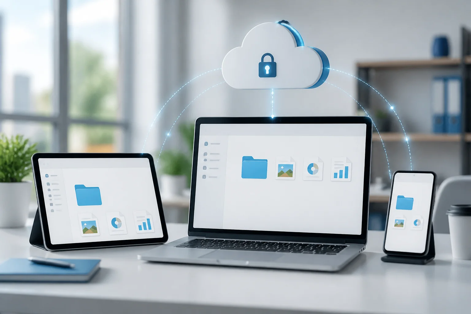 Small business using Microsoft 365 for keep files close without the laptop